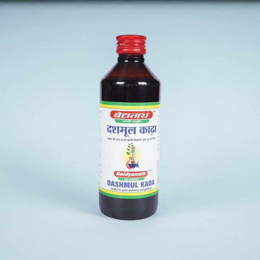 Herbal tonic made with Dashmul ingredients. Traditionally used in Ayurvedic routines. Suitable for daily use as per guidance.