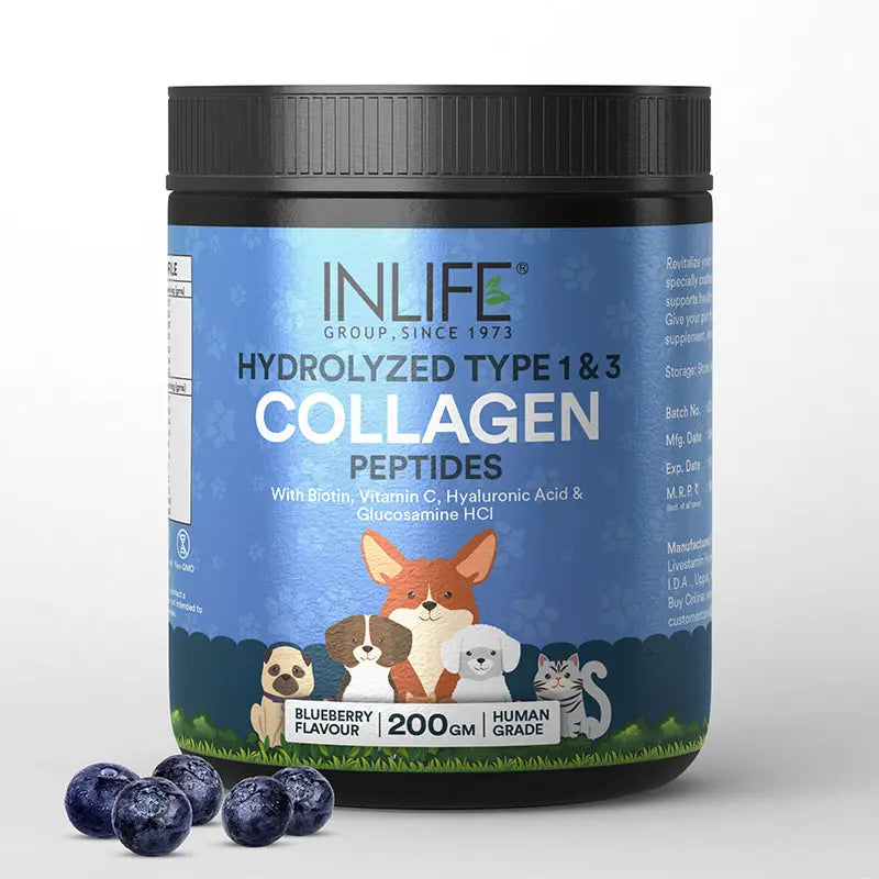 Inlife Hydrolyzed Type 1 & 3 Collagen Peptides Supplement for Pets  | Available in 3 flavors 200g