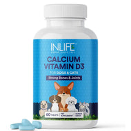 Inlife  Calcium Tablets for Dogs Cats with Vitamin D3 | Stronger Bones, Teeth & Joint Support In Pets 60 Tablets