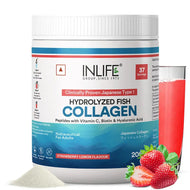 Inlife Japanese Marine Fish Collagen Supplements for Women & Men | Clinically Proven Ingredient | 200g Powder