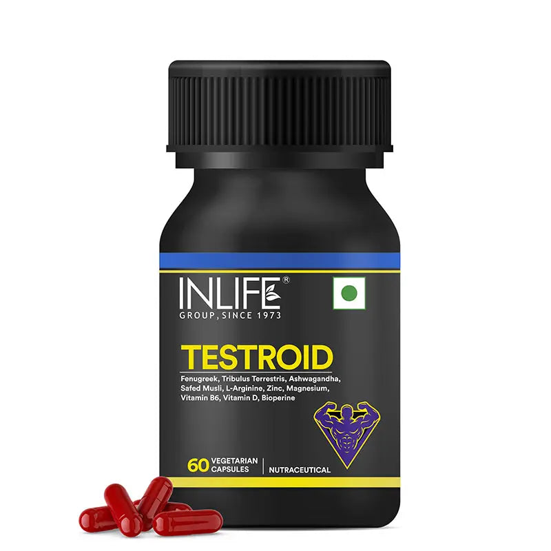 Inlife Testroid Supplement for Men | 60 Veg. Capsules