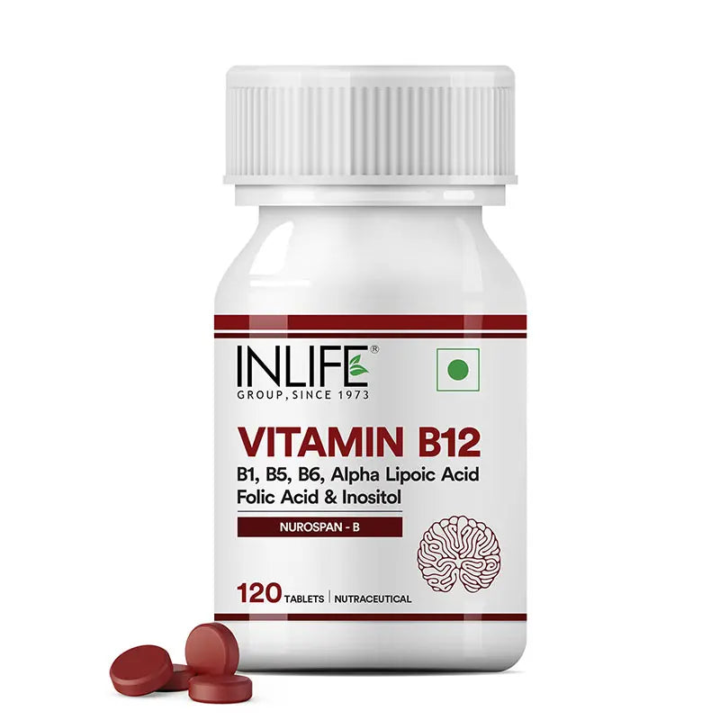 Inlife Vitamin B12 Supplement with ALA, Folic Acid ; Inositol | 120 Tablets (RDA Compliant)
