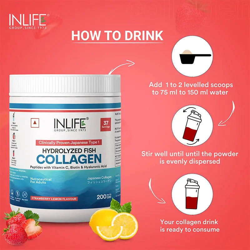 Inlife Japanese Marine Fish Collagen Supplements for Women & Men | Clinically Proven Ingredient | 200g Powder - 13
