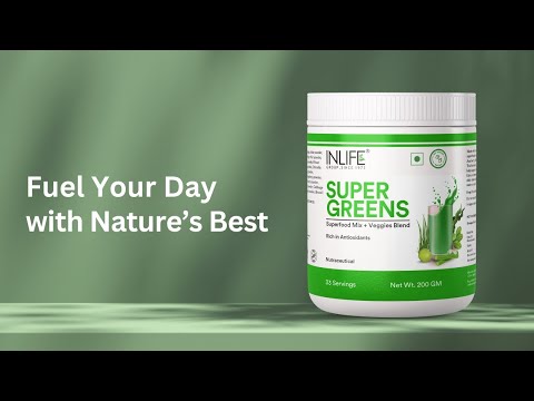 Inlife Super Green Fusion | Vital Nutrients, Fiber, Antioxidants, Superfoods Powder | 200g