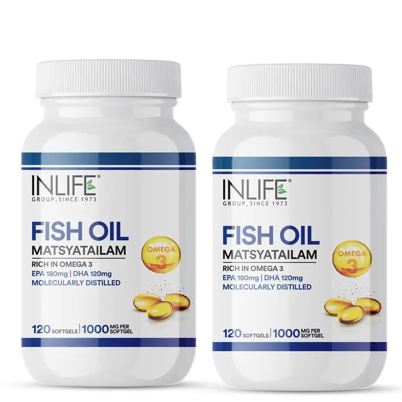 Inlife Fish Oil Capsules Omega 3 Supplement | 1000mg Softgels - 11