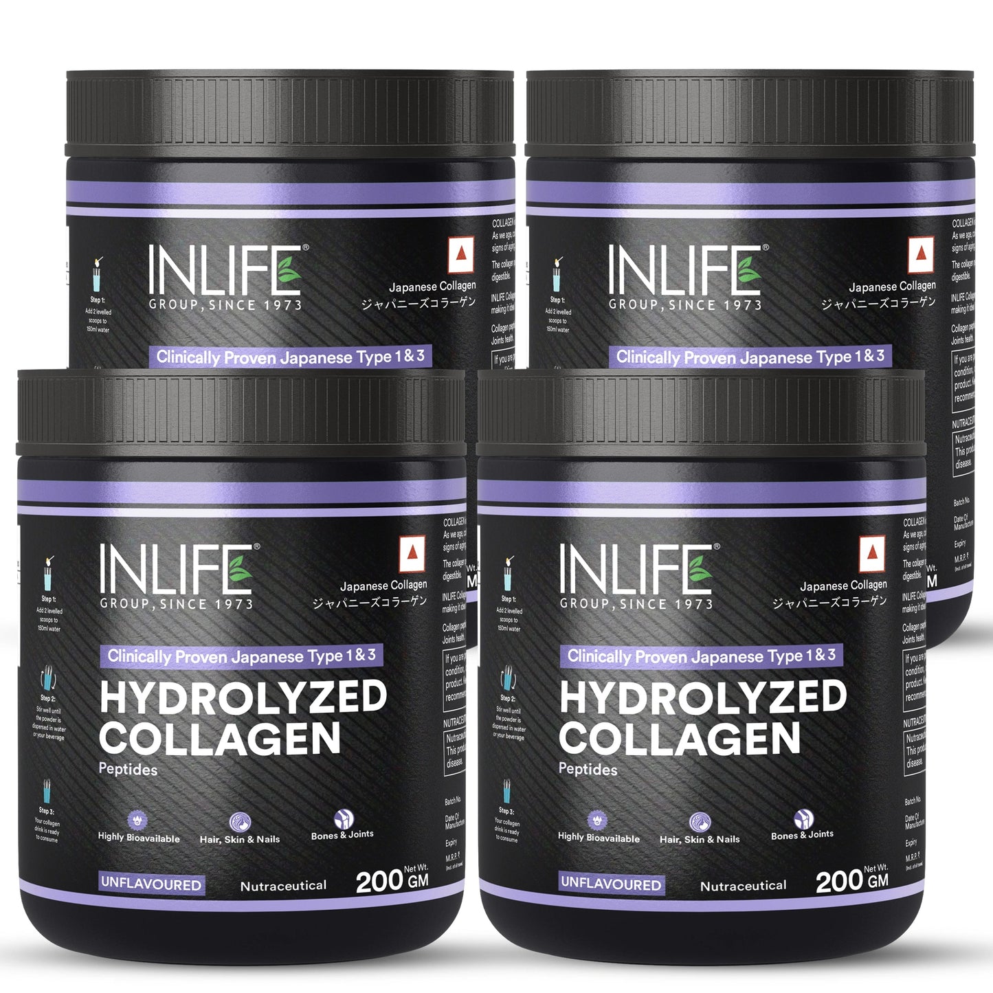 Inlife Hydrolyzed Japanese Collagen | Type 1 & 3 Collagen Peptides Powder | Clinically Proven Ingredient | 200g Unflavored powder - 11