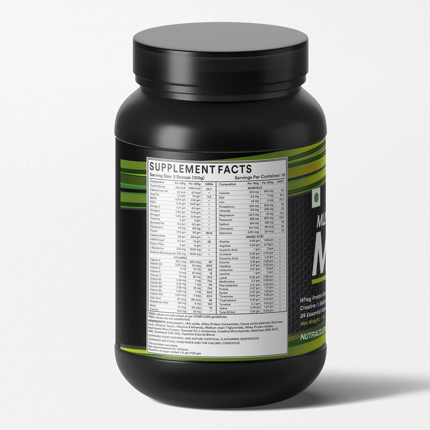 Inlife Muscle Mass Gainer Protein Powder Supplement - 3