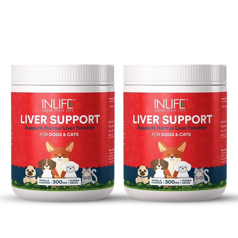 Inlife Liver Support Powder Supplement for Dogs Cats Pets | 300g (Vanilla) - 9