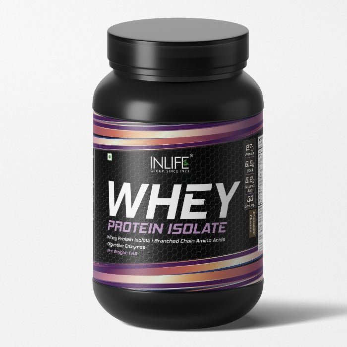 Inlife Pure Whey Protein Isolate Powder Supplement | Chocolate Flavor