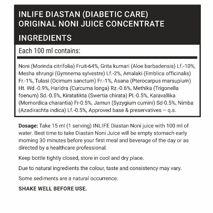 Inlife Diastan Powder + Diastan Noni Juice Combo Pack
