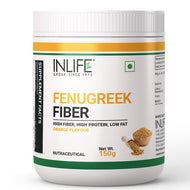Inlife Fenugreek Fiber Powder | 150g | Orange Flavour