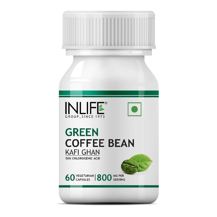 Inlife Green Coffee Bean Extract Supplement | 800mg / serving | 60 Veg. Capsules