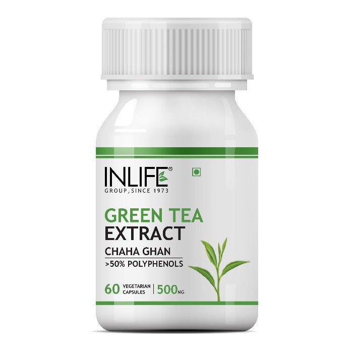 Inlife Green Tea Extract Supplement | 500 mg | 60 Veg. Capsules