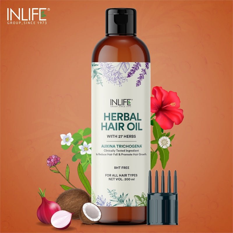 Inlife Herbal Hair Oil with Auxina Trichogena and 27 Herbs | 200ml