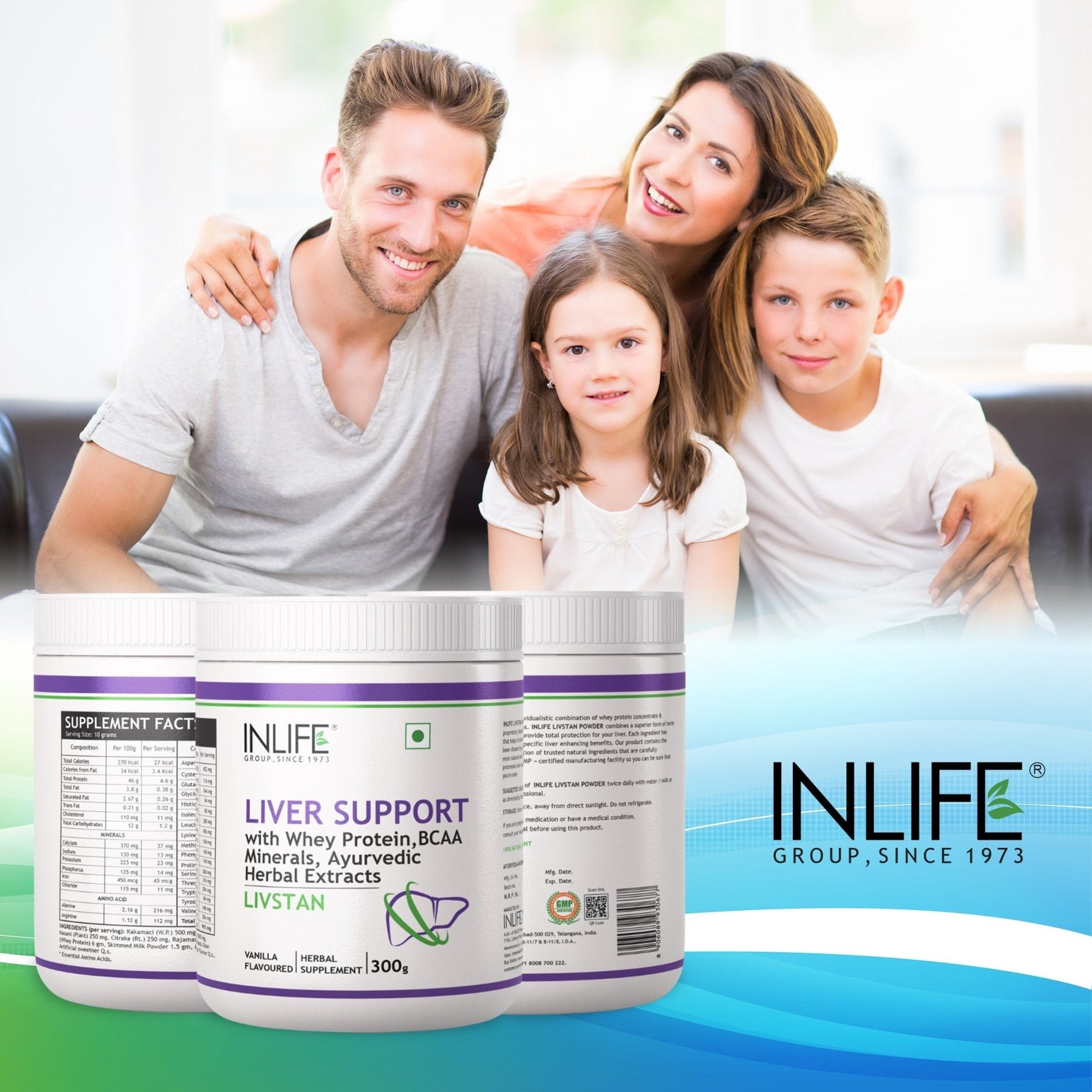 Inlife Livstan Liver Support Powder, Whey Protein with Ayurvedic Herbs, 300g (Vanilla)