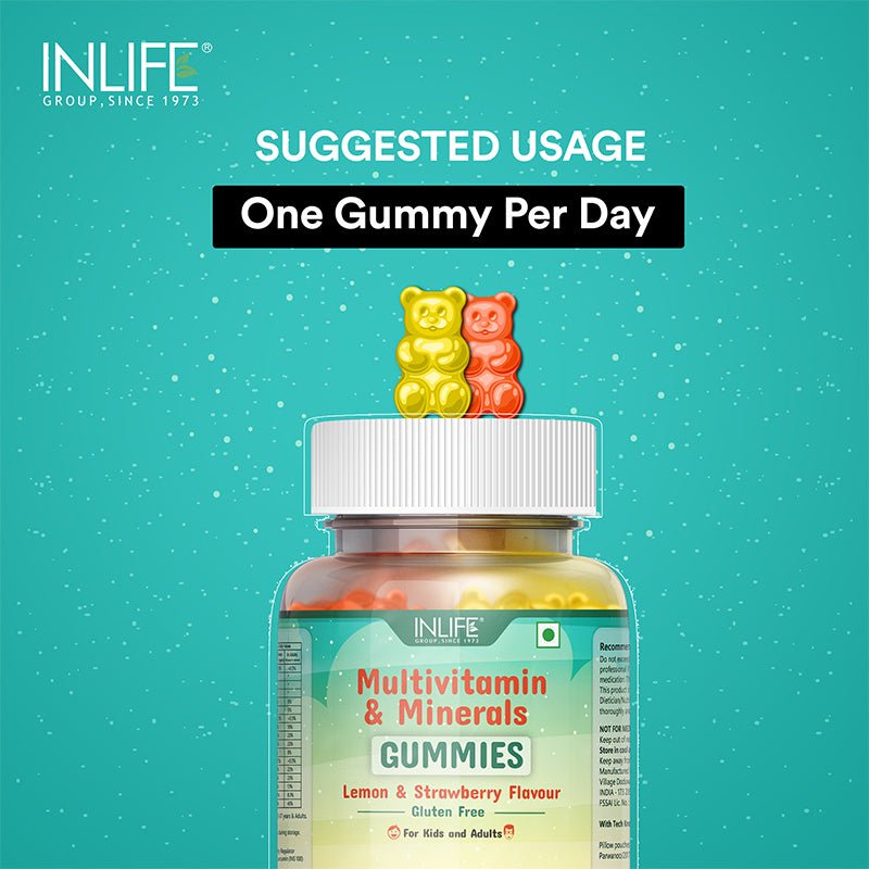 Inlife Multivitamin & Minerals Gummies | Lemon & Strawberry Flavor - 4