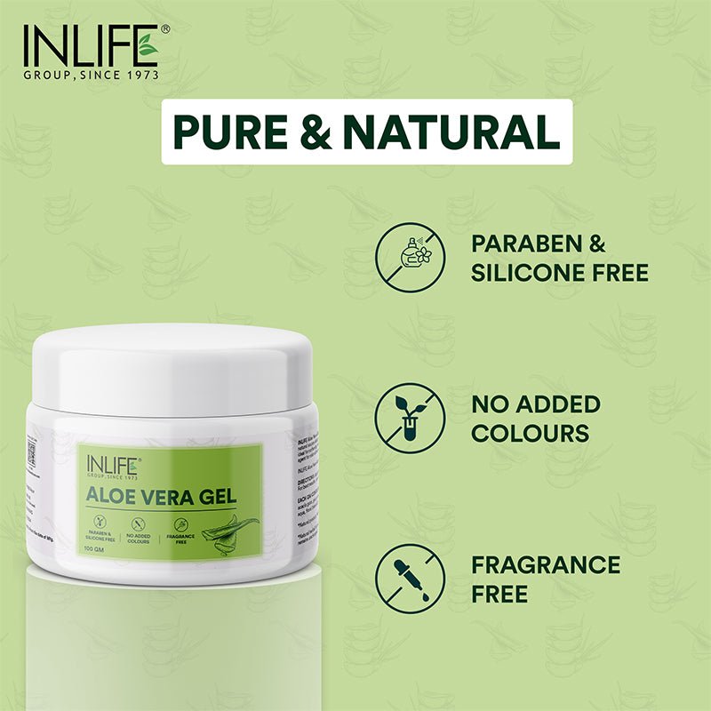 Inlife Pure Aloe Vera Gel | Natural Skincare Delight | 100gms - 4