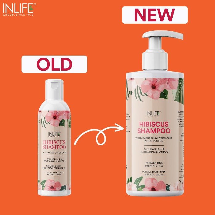 Inlife Natural Hibiscus Shampoo with Jojoba Oil | Hydrolyzed Wheat Protein | 250ml - 4