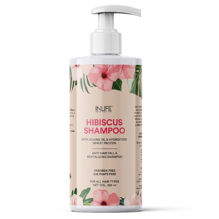 Inlife Natural Hibiscus Shampoo with Jojoba Oil | Hydrolyzed Wheat Protein | 250ml