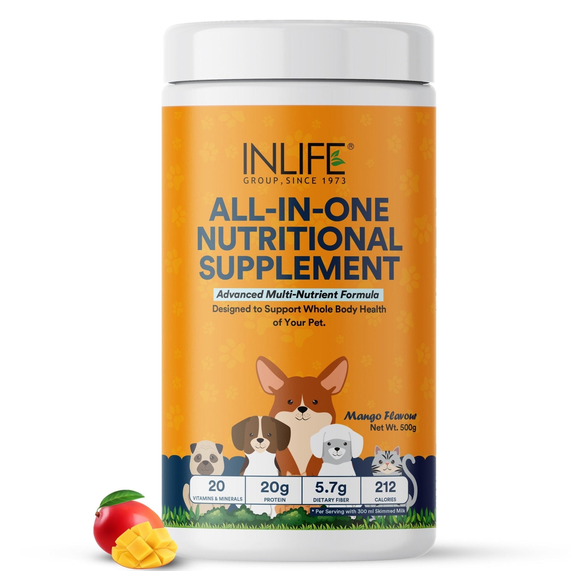 Inlife Nutritional Meal Mix Powder for Dogs, Cats, Pets | Advanced Multi-Nutrient Formula