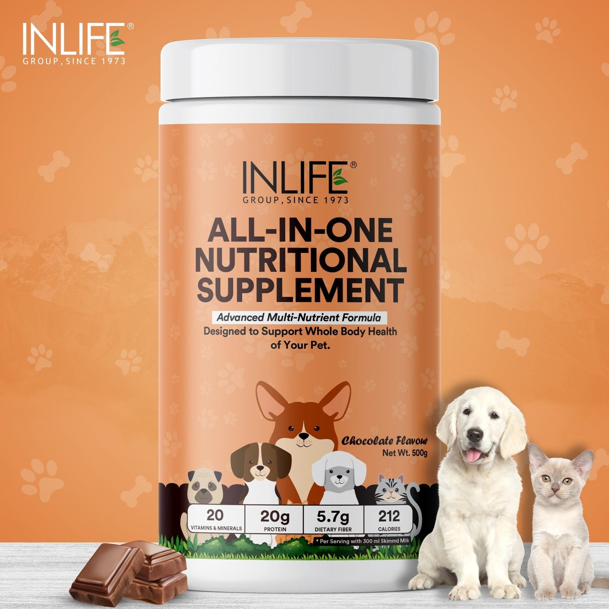 Inlife Nutritional Meal Mix Powder for Dogs, Cats, Pets | Advanced Multi-Nutrient Formula