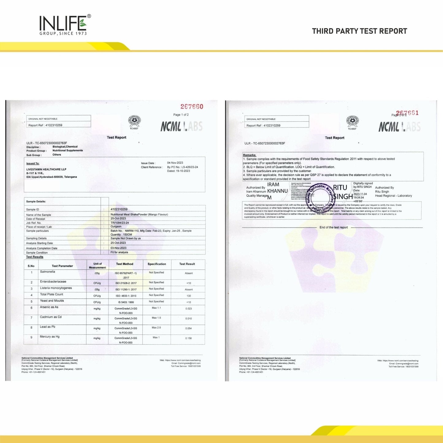 Inlife Nutritional Meal Replacement Shake | 500gms - 16