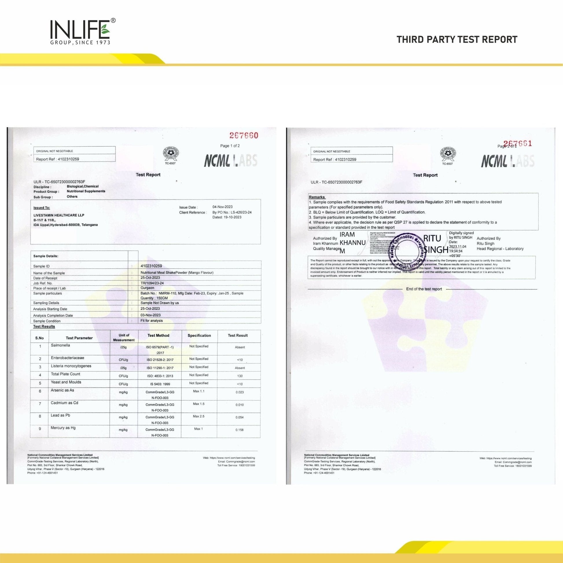 Inlife Nutritional Meal Replacement Shake | 500g