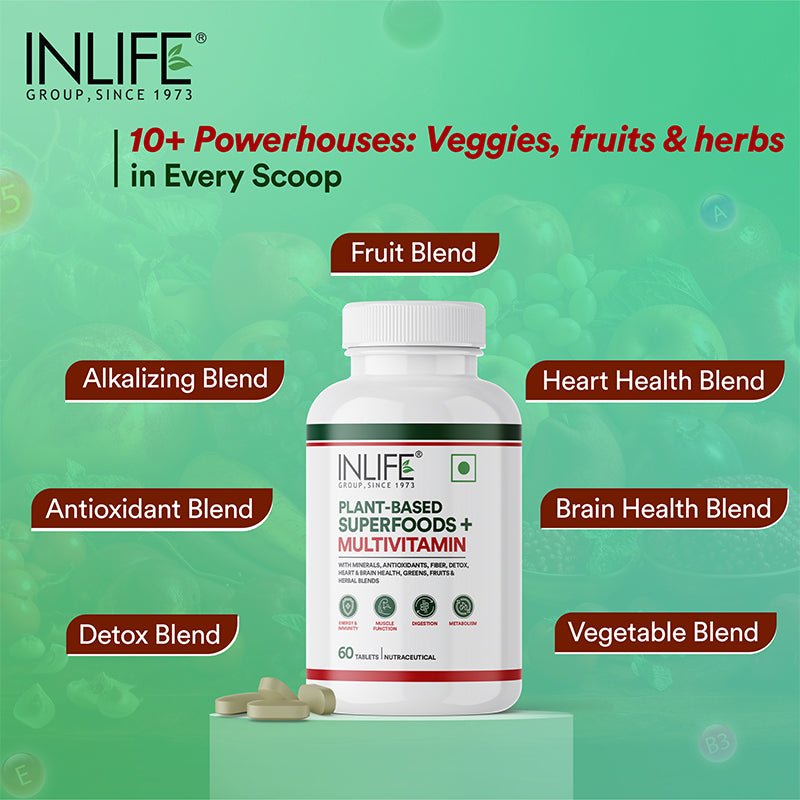 Inlife Plant Based Multivitamins for Men & Women: Superfood | Vegetarian Tablets - 5