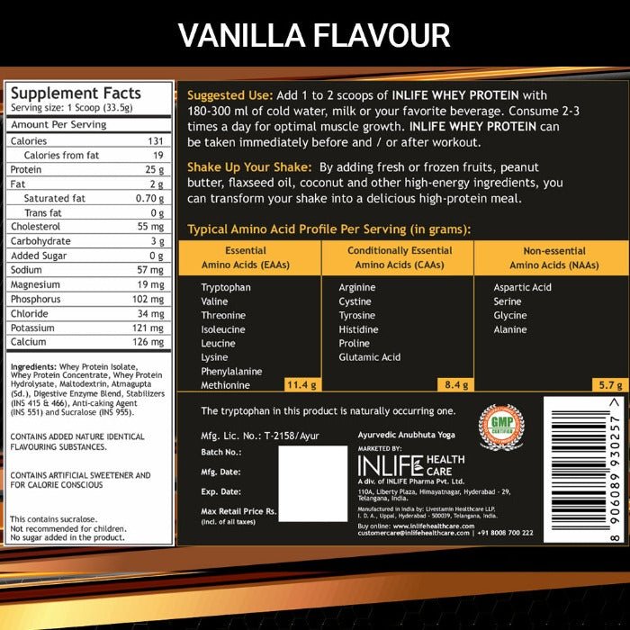 Inlife Whey Protein Powder Supplement - 8