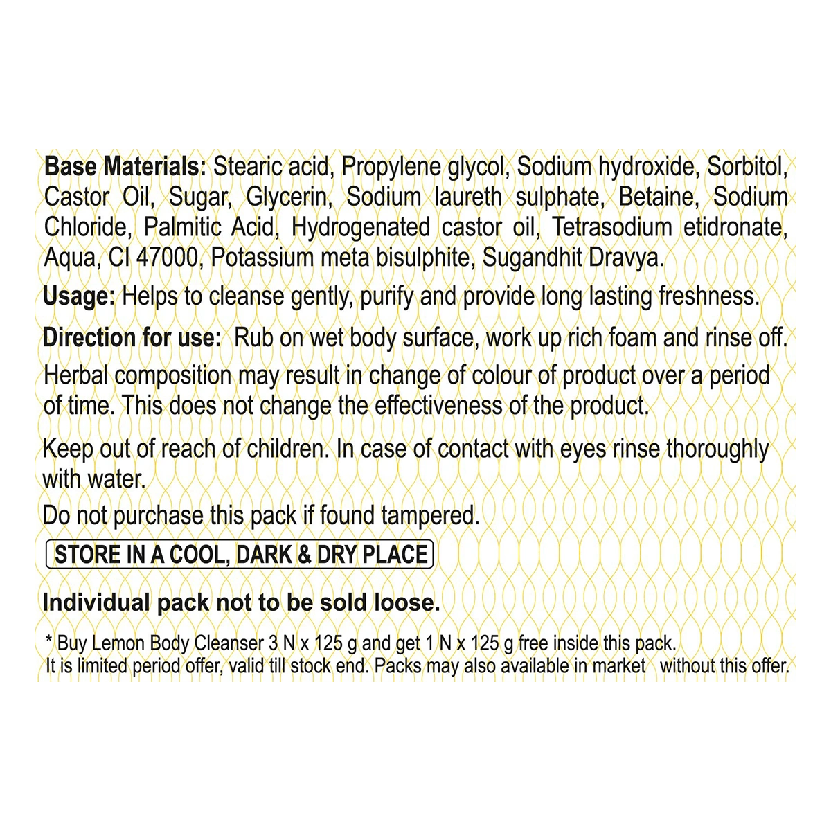 Patanjali Lemon Body Cleanser 125g B3 G1 Free