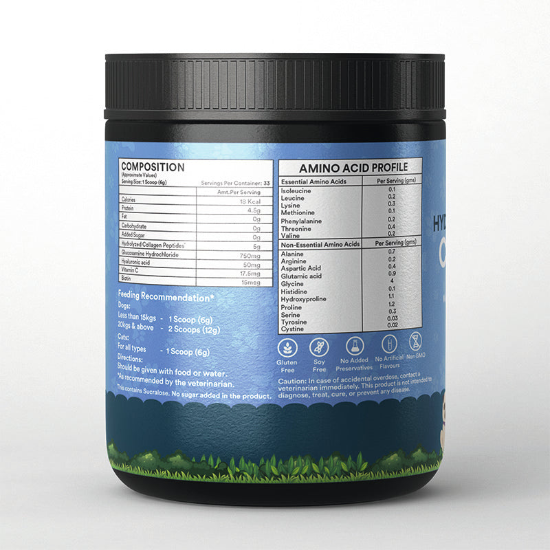 Inlife Hydrolyzed Type 1 & 3 Collagen Peptides Supplement for Pets  | Available in 3 flavors 200g