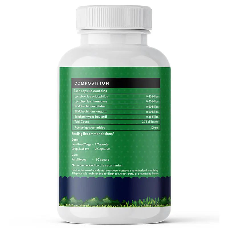 Inlife Prebiotics & Probiotics Pet Supplements for Dogs Cats Capsules - 5