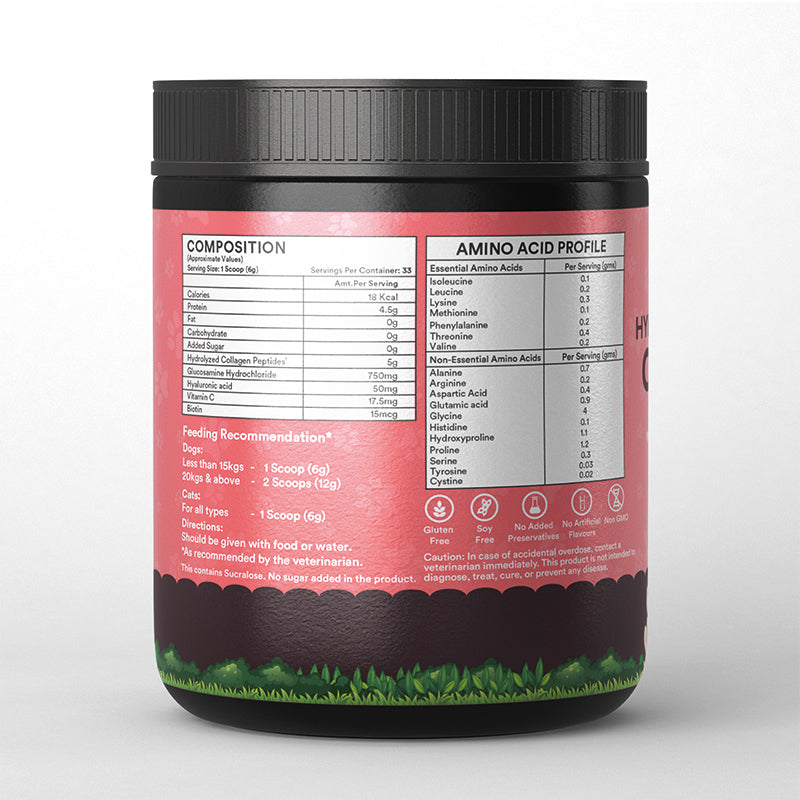 Inlife Hydrolyzed Type 1 & 3 Collagen Peptides Supplement for Pets  | Available in 3 flavors: - 22