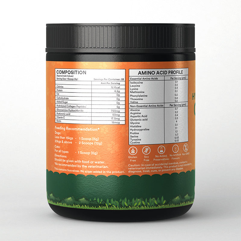 Inlife Hydrolyzed Type 1 & 3 Collagen Peptides Supplement for Pets  | Available in 3 flavors 200g