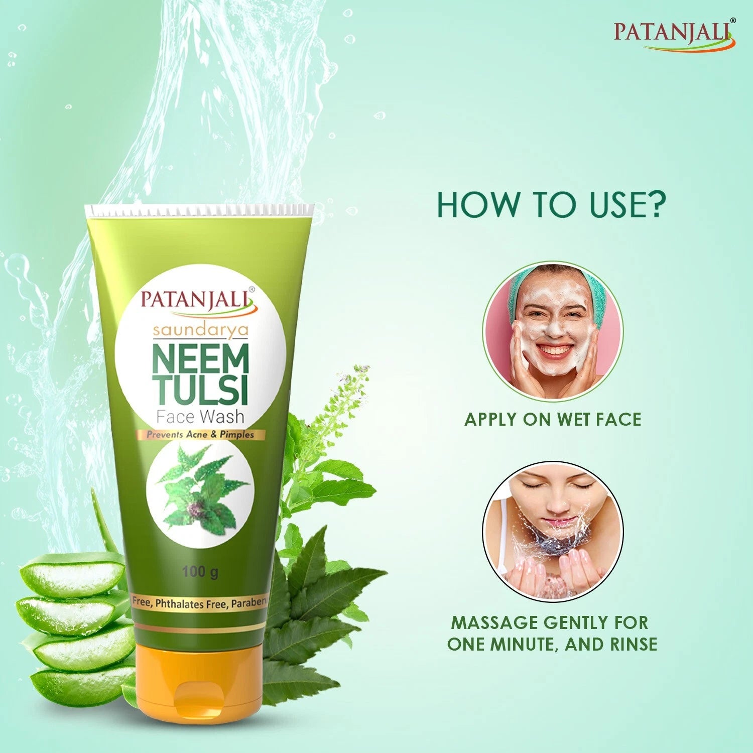 Patanjali Saundarya Neem Tulsi Face Wash 100g