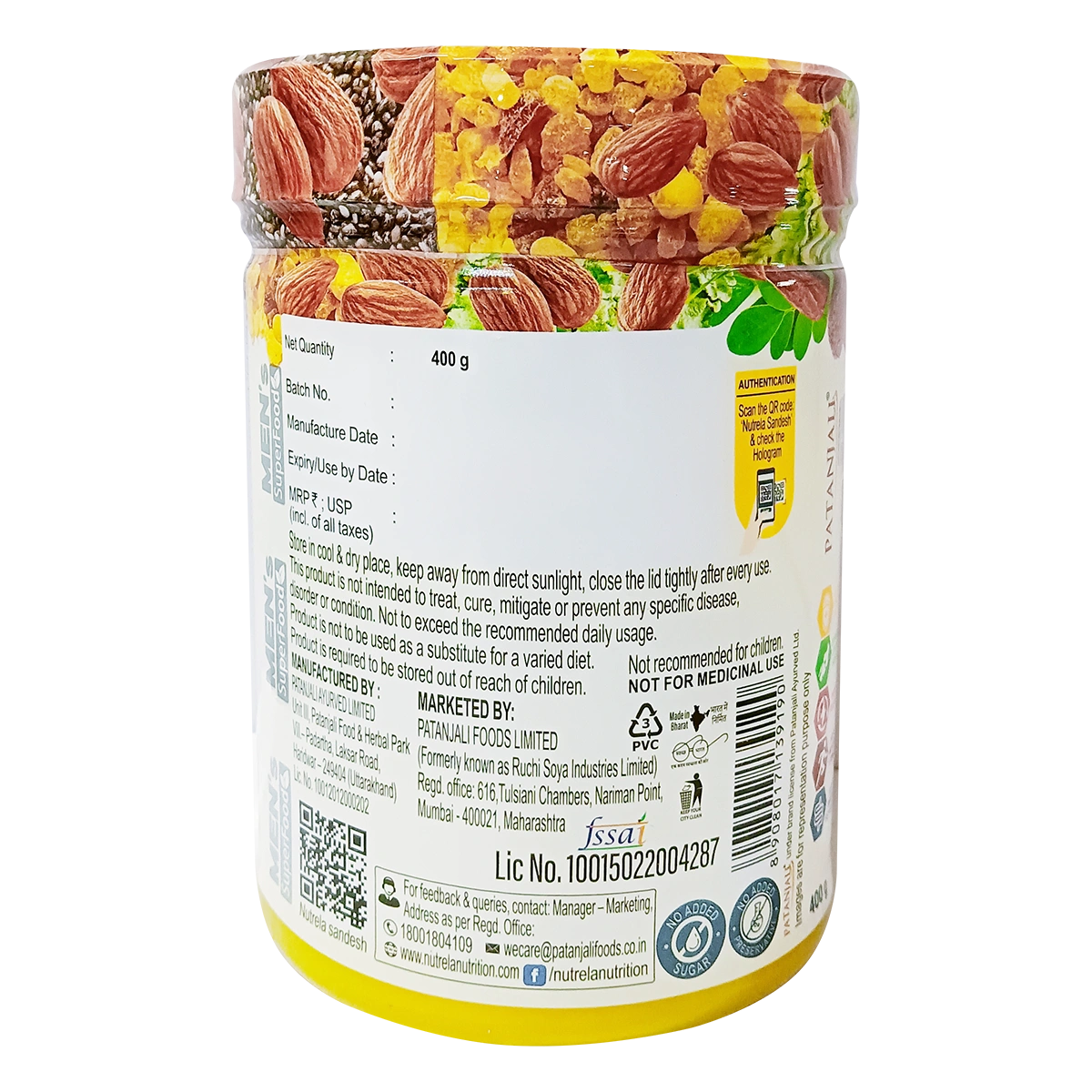 Combo Pat. Nutrela Men'S Superfood + Moringa (400G+60N)