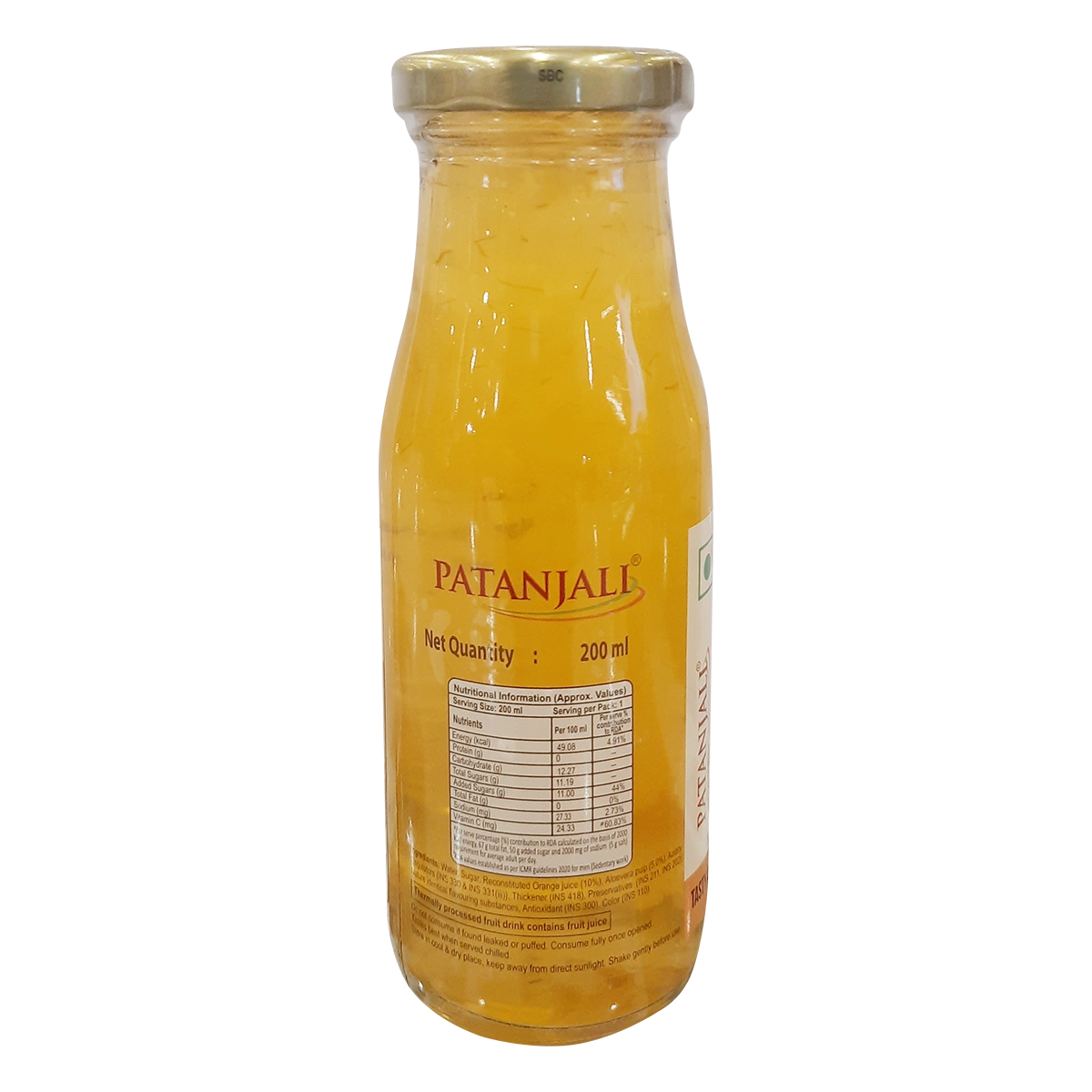 Patanjali Orange Aloe Chunk Drink 200ml