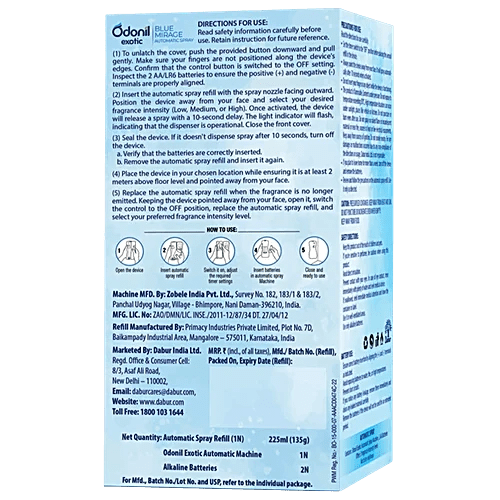 Odonil Exotic Automatic Spray Ocean Breeze Refill
                    
                      - 225ml