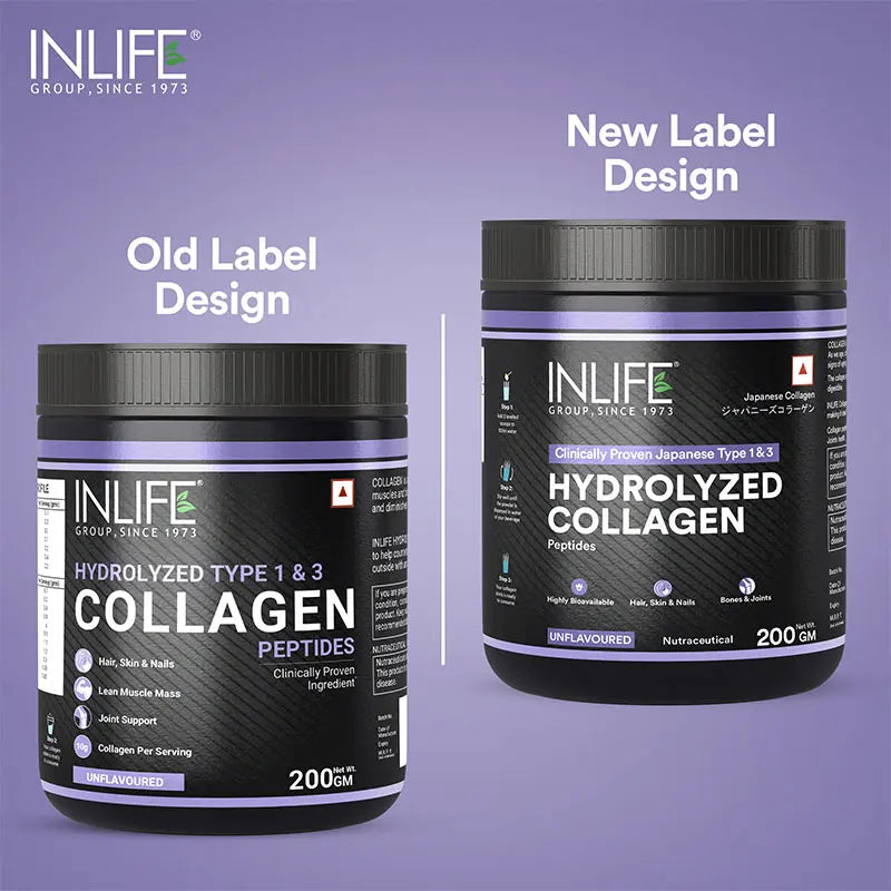 Inlife Hydrolyzed Japanese Collagen | Type 1 & 3 Collagen Peptides Powder | Clinically Proven Ingredient | 200g Unflavored powder - 5