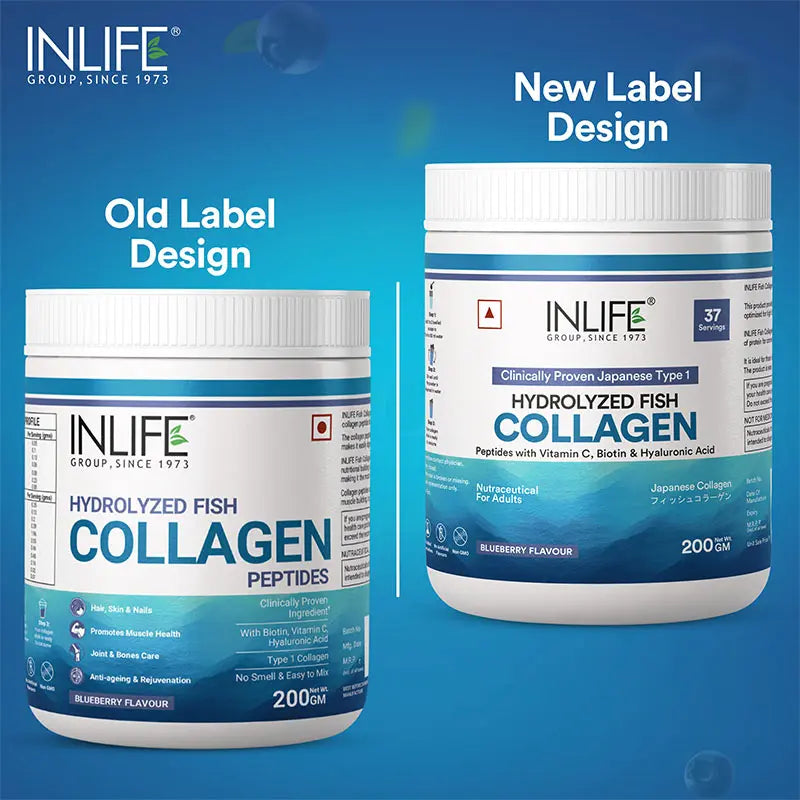 Inlife Japanese Marine Fish Collagen Supplements for Women & Men | Clinically Proven Ingredient | 200g Powder