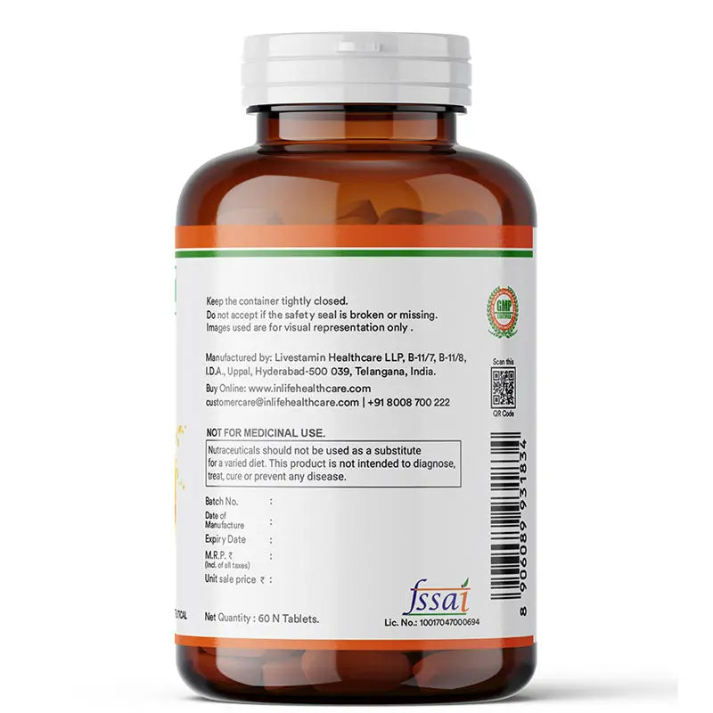 Inlife Natural Vitamin C Amla Extract with Zinc Tablets - 4