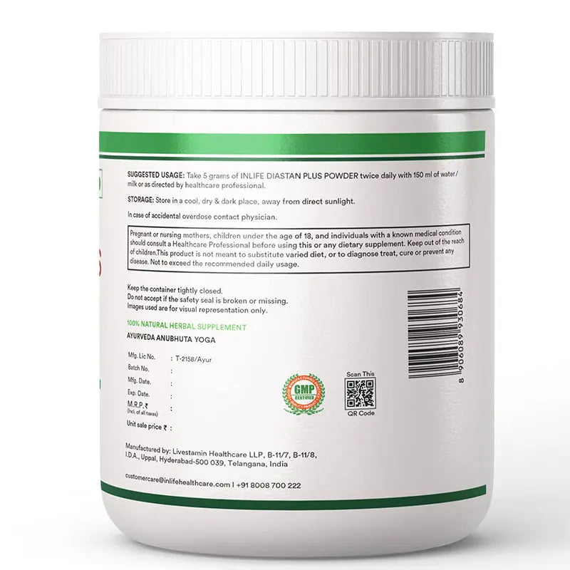Inlife Diastan Plus Powder Ayurvedic Herbal Supplement | 300g