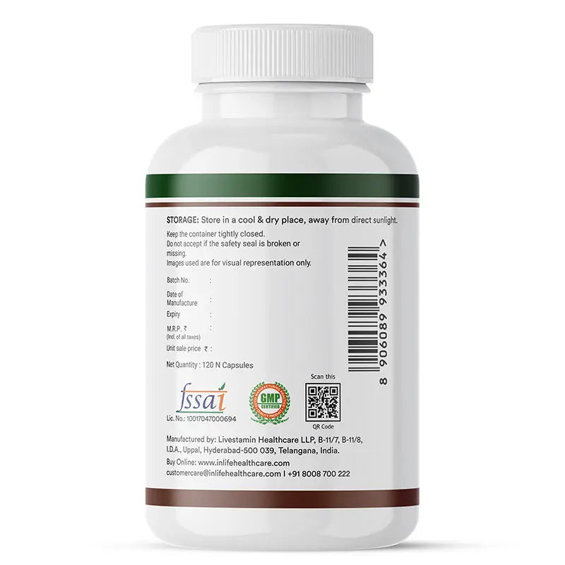 Inlife Plant-Based Vitamin B12 Supplement | Veg. Capsules - 6