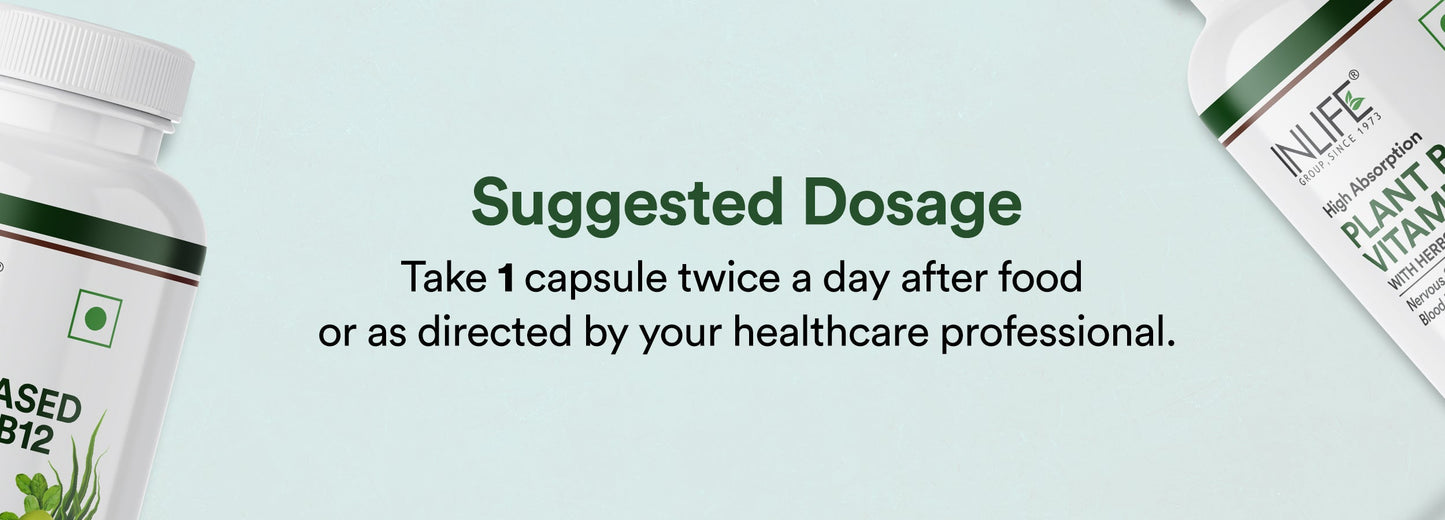 Inlife Plant-Based Vitamin B12 Supplement | Veg. Capsules - 11