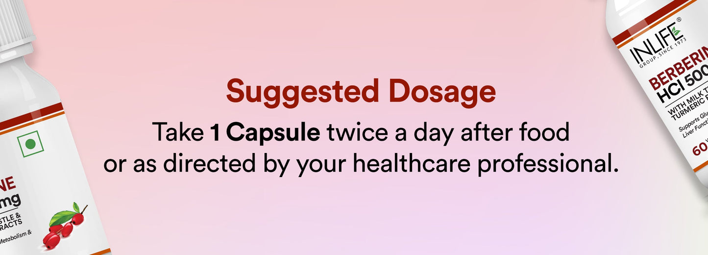 Inlife Berberine Supplement with HCl 500mg, Milk Thistle, Turmeric | Veg. Capsules - 9