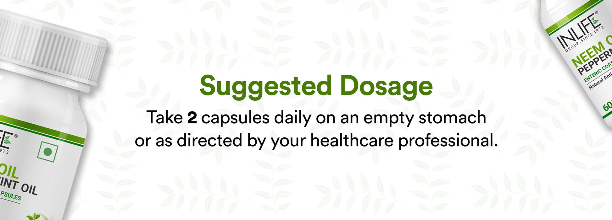 Inlife Neem & Peppermint Oil Capsules | 500mg | Enteric Coated 60 Veg. Capsules