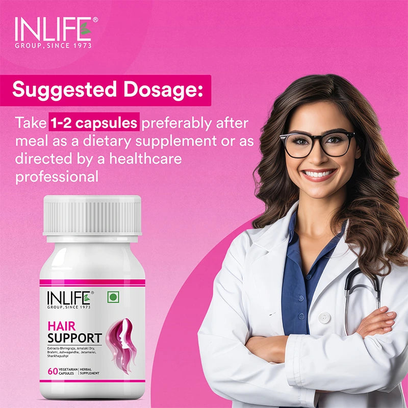 Inlife  Hair Support Supplement | 60 Veg. Capsules