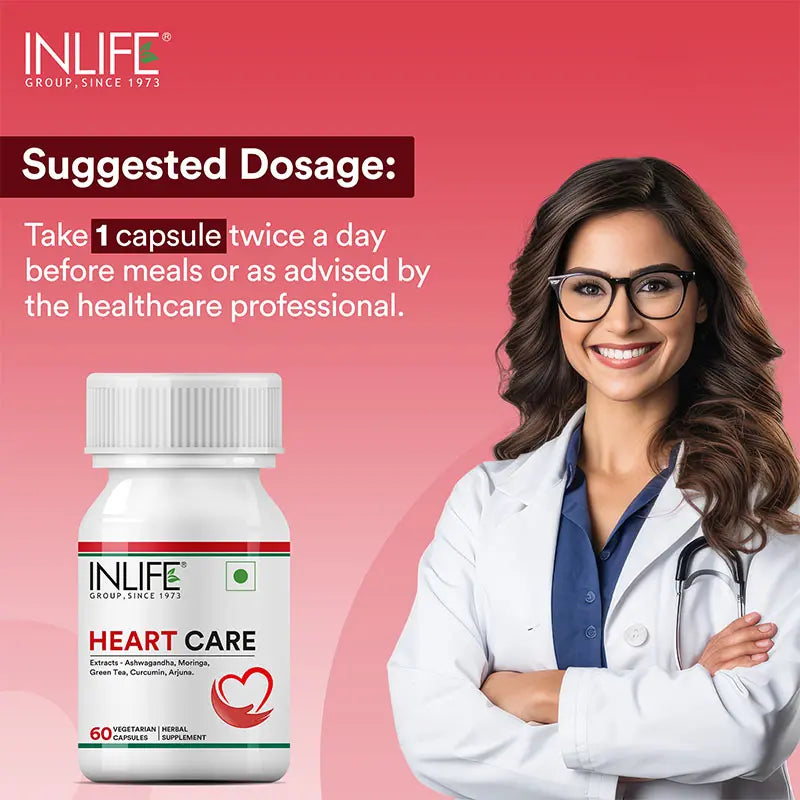 Inlife Heart Care Supplement | 500mg | 60 Veg. Capsules