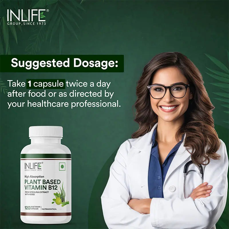 Inlife Plant-Based Vitamin B12 Supplement | Veg. Capsules - 4