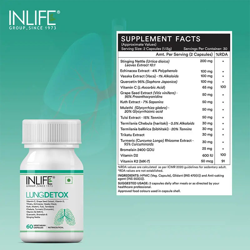 Inlife Lung Detox Supplement | Veg Capsules - 3